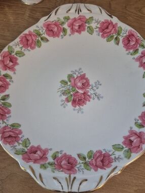 Classic Pink Rose Porcelain Serving Platter
